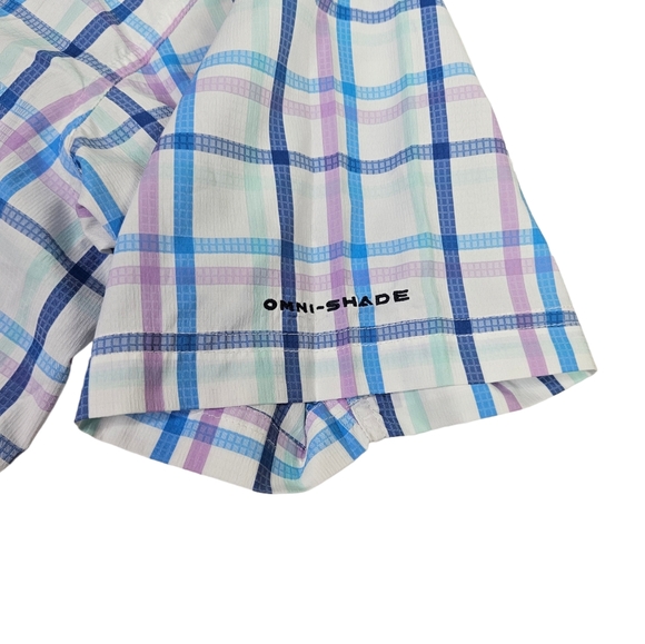 Columbia PFG Plaid Vented Fishing Shirt Short Sleeve Men's Size Large Multicolor - Picture 4 of 12